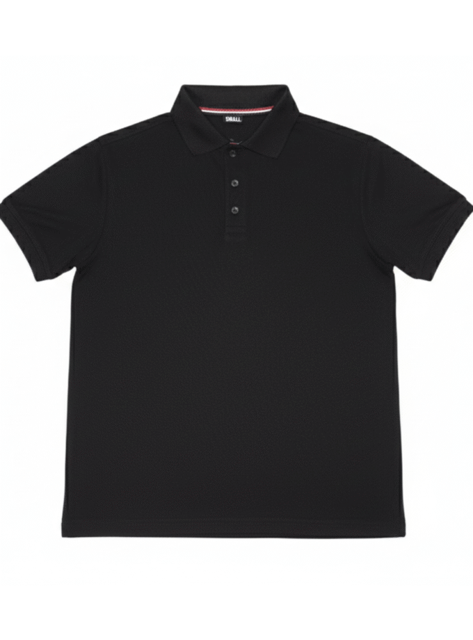 Men’s Black Polo T-Shirt – Classic Solid Design