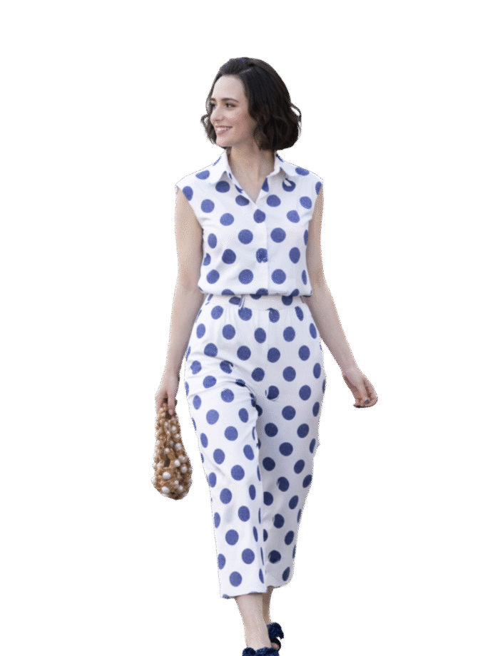 White and Blue Polka Dot Co-Ord Set – Emily in Paris Inspired