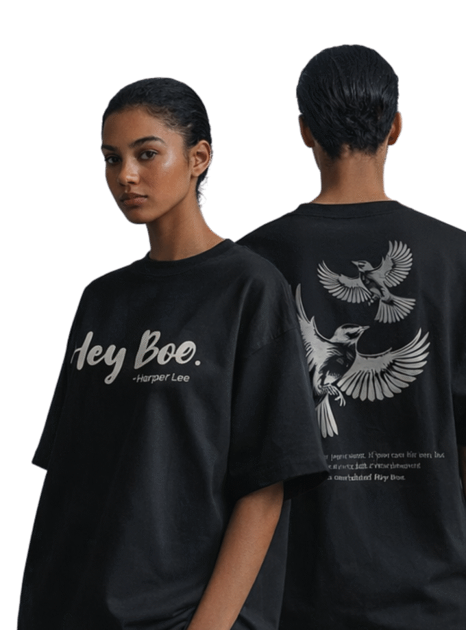 Hey Boo. To Kill a Mockingbird Inspired Harper Lee Literary Streetwear Oversized Tshirt