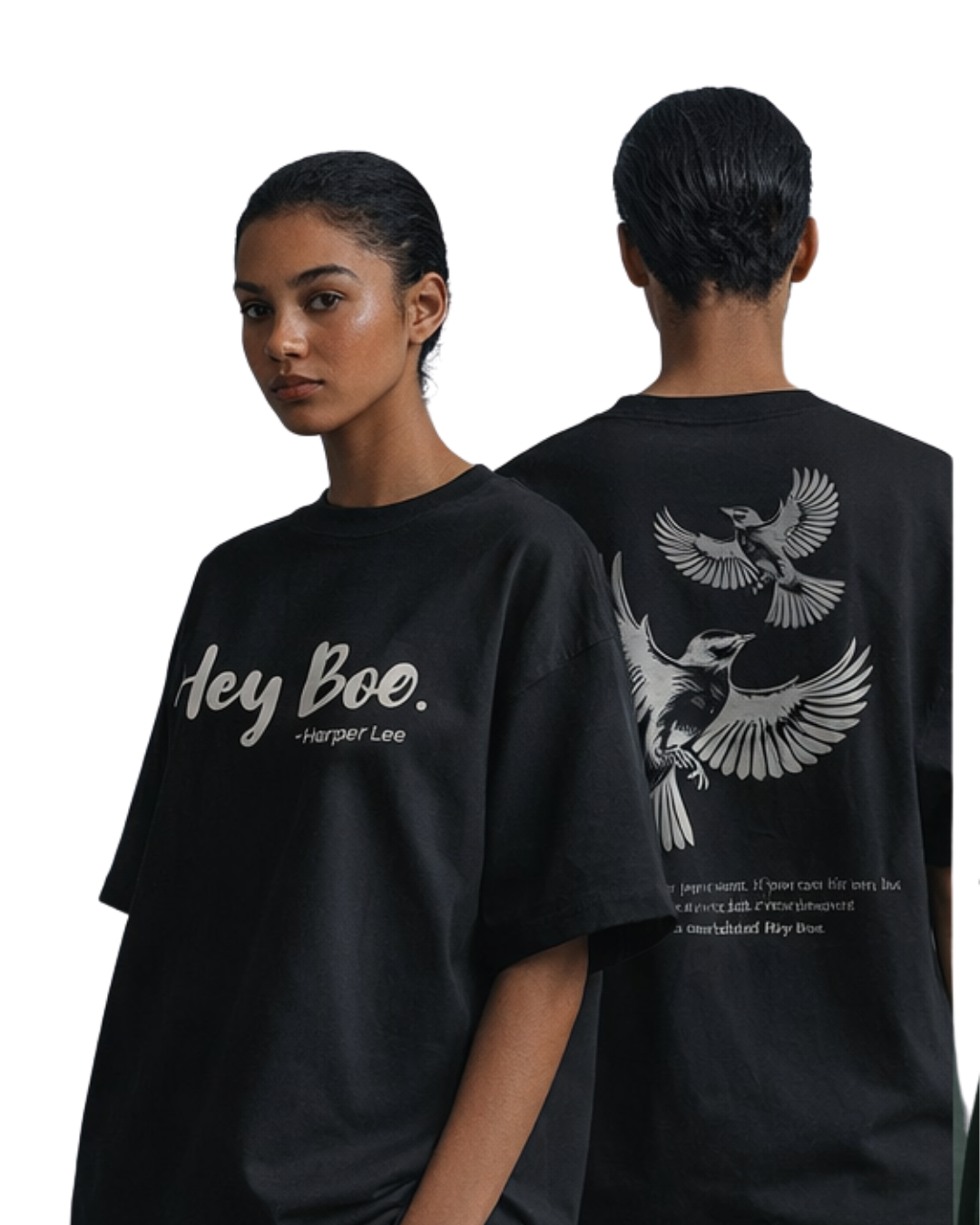 Hey Boo. To Kill a Mockingbird Inspired Harper Lee Literary Streetwear Oversized Tshirt - Image 3