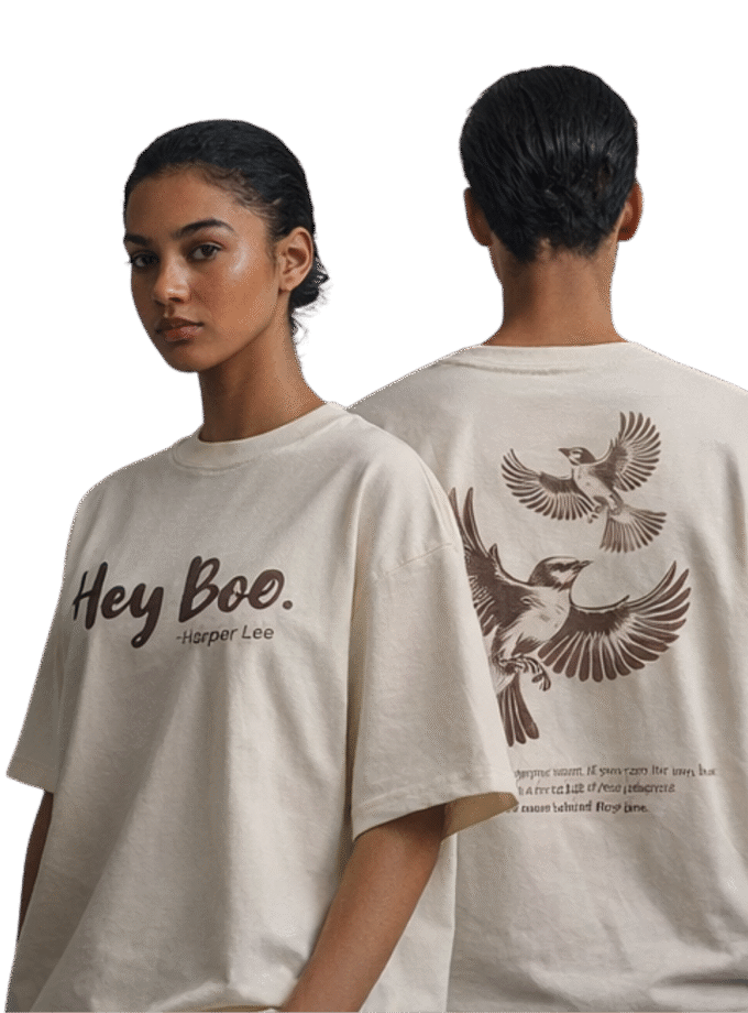 Hey Boo. To Kill a Mockingbird Inspired Harper Lee Literary Streetwear Oversized Tshirt
