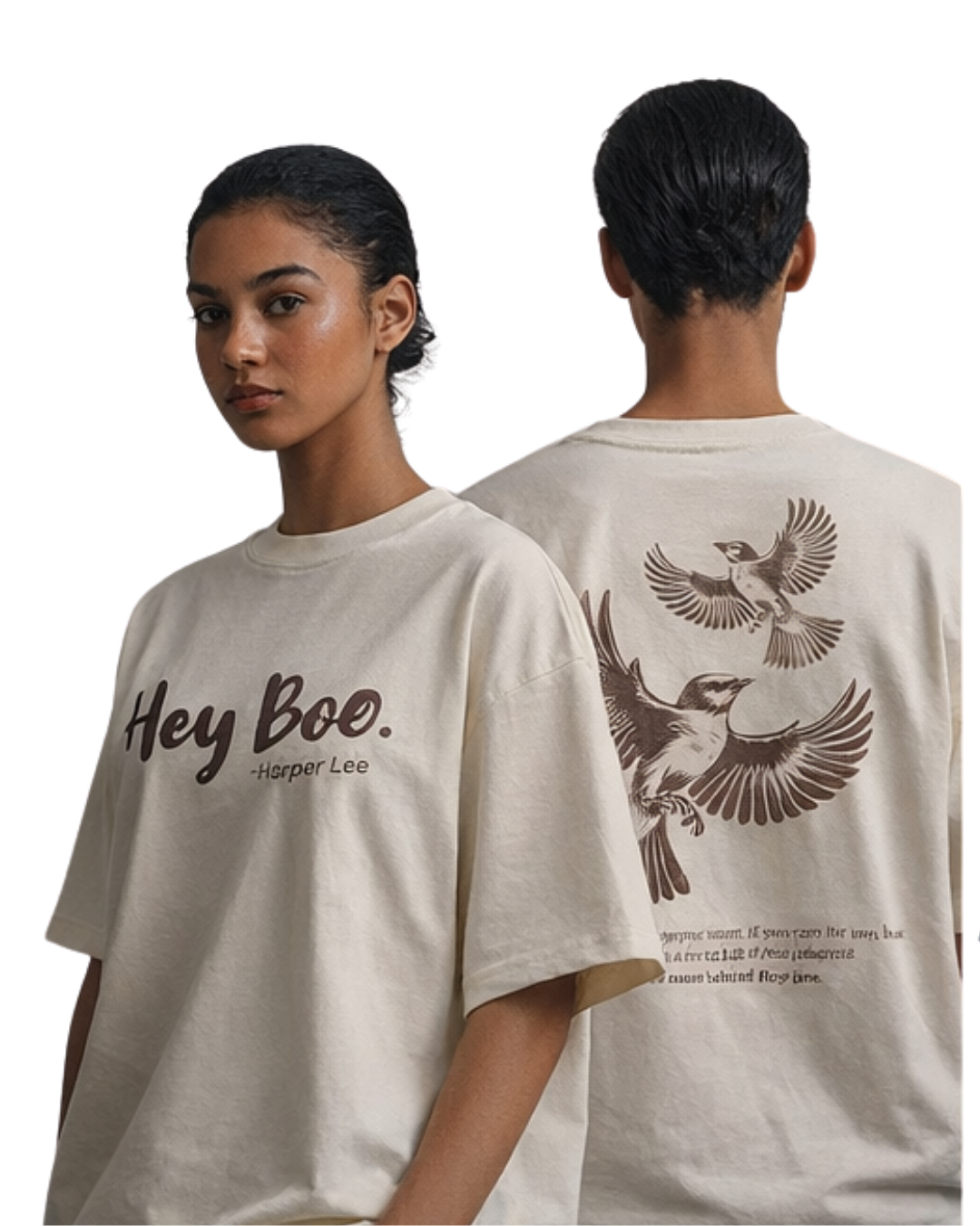 Hey Boo. To Kill a Mockingbird Inspired Harper Lee Literary Streetwear Oversized Tshirt - Image 2