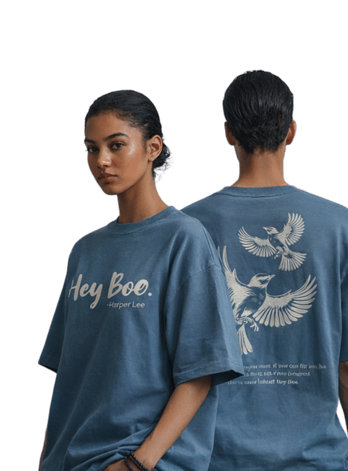 Hey Boo. To Kill a Mockingbird Inspired Harper Lee Literary Streetwear Oversized Tshirt