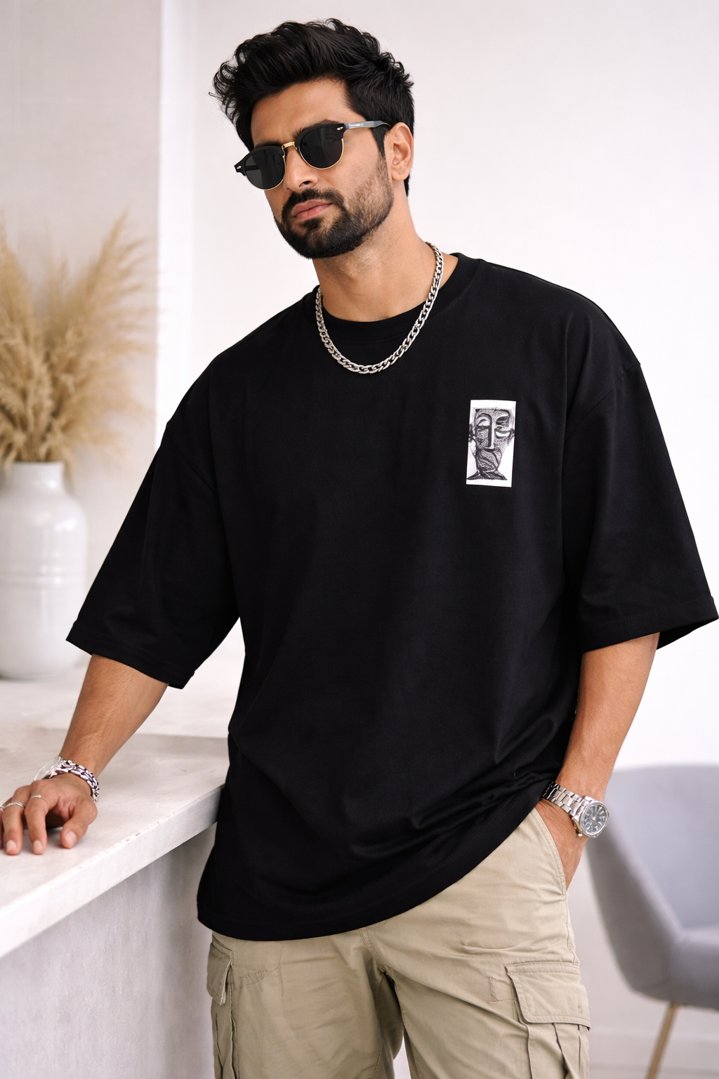 Wear the Art | Abstract Portrait Oversized Tshirt