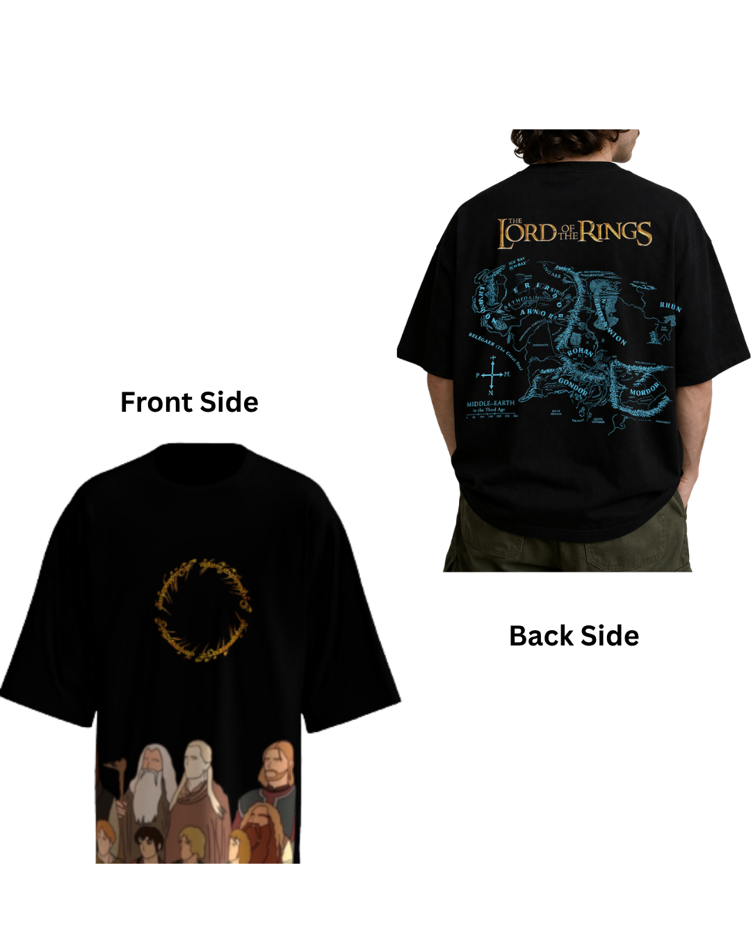 Fellowship of the Rings Oversized Tshirt