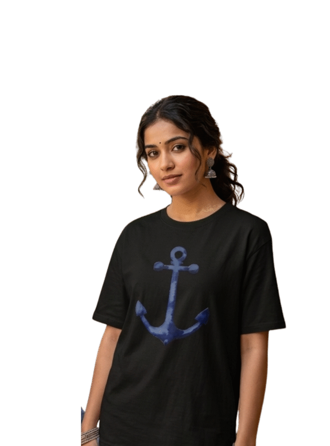 The Deep Blue Anchor Oversized Tshirt