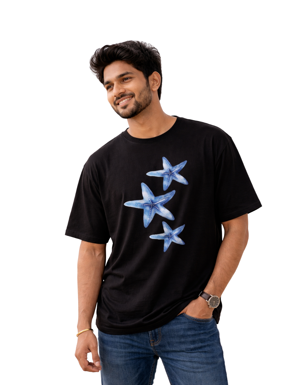 The Triple Azure Starfish Oversized Tshirt - Image 2