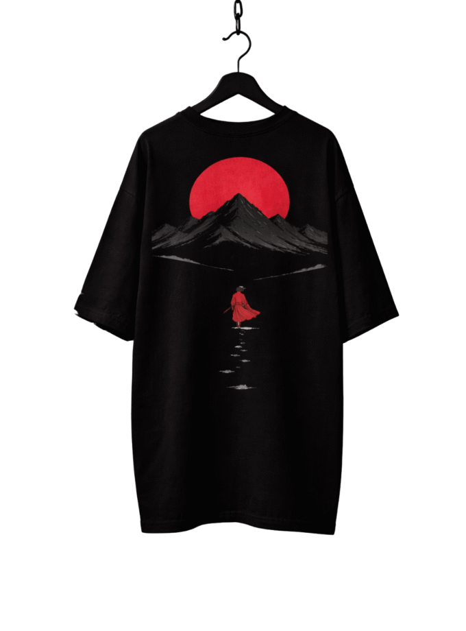 The Wanderer’s Ascent Oversized Graphic Tshirt