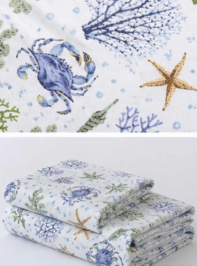 Coastal Breeze: Premium King-Size Cotton Bedspread