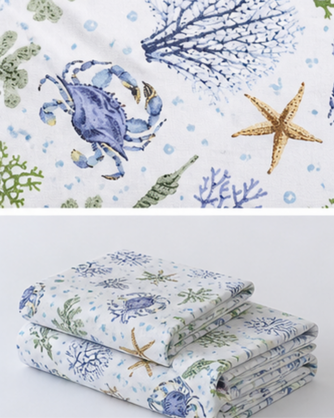 Coastal Breeze: Premium King-Size Cotton Bedspread - Image 2