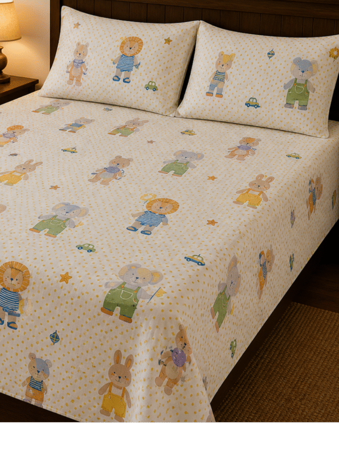 Little Explorers: Premium King-Size Cotton Bedspread
