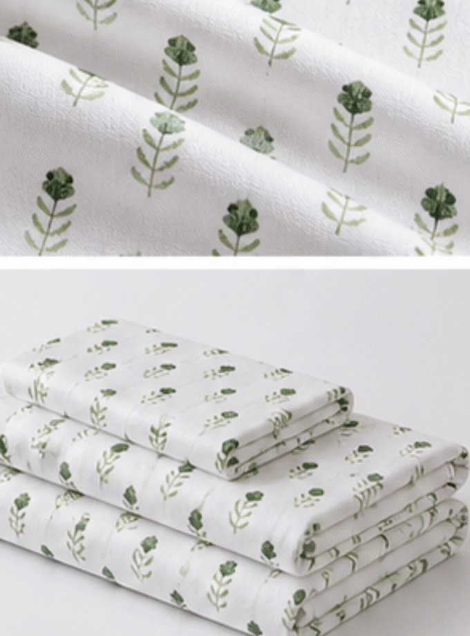 Botanical Bliss: Premium King-Size Textured Cotton Bedspread