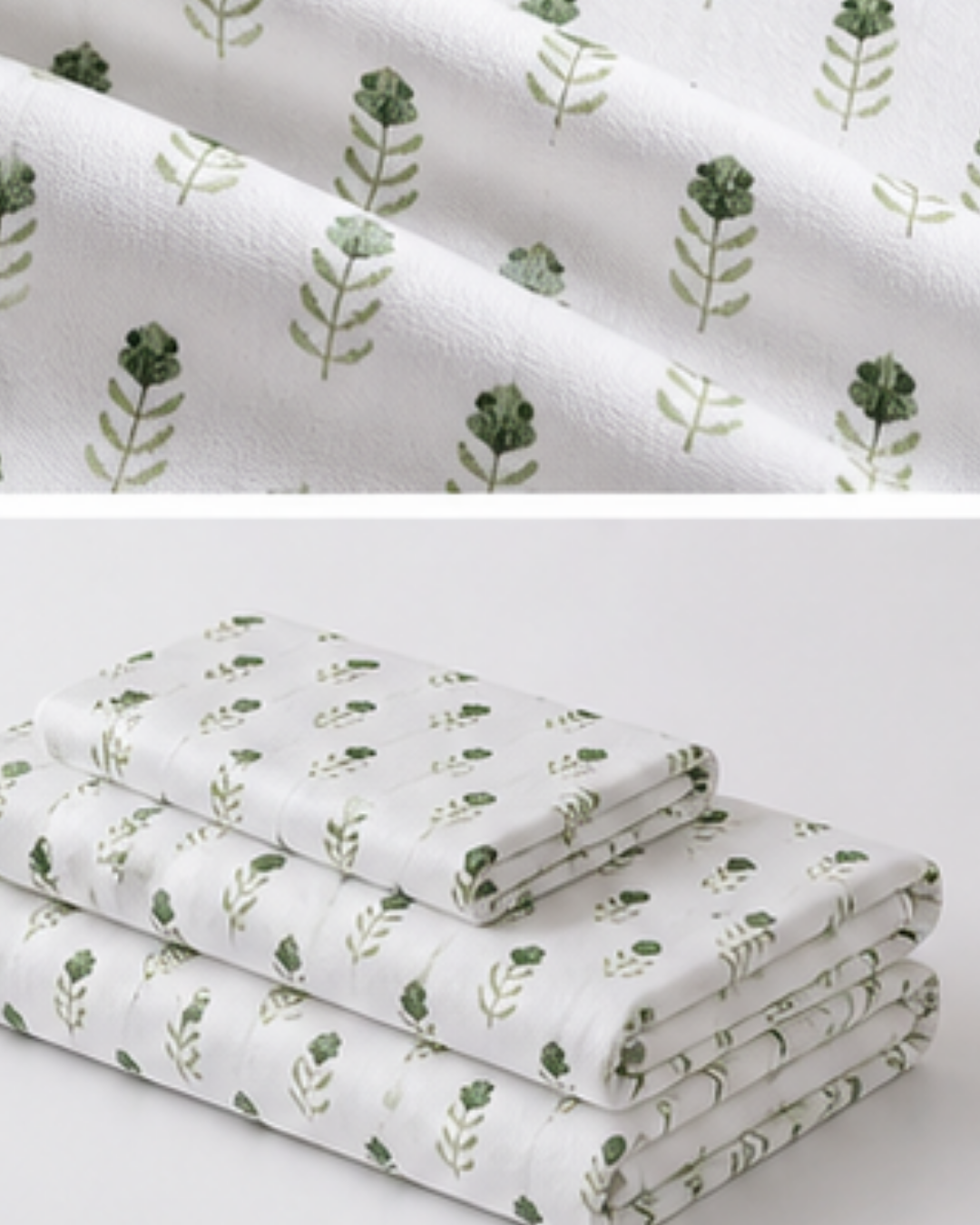 Botanical Bliss: Premium King-Size Textured Cotton Bedspread - Image 2